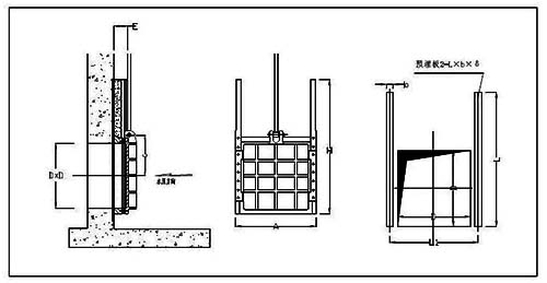 ZMF鑄鐵方閘門(mén)布置結構圖