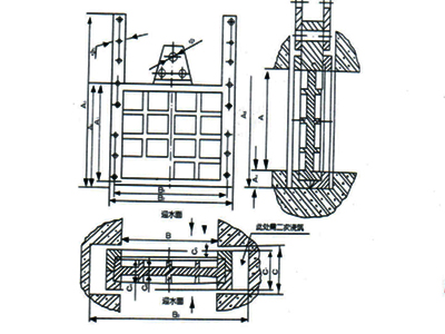雙向鑄鐵閘門(mén)結構圖及結構組件